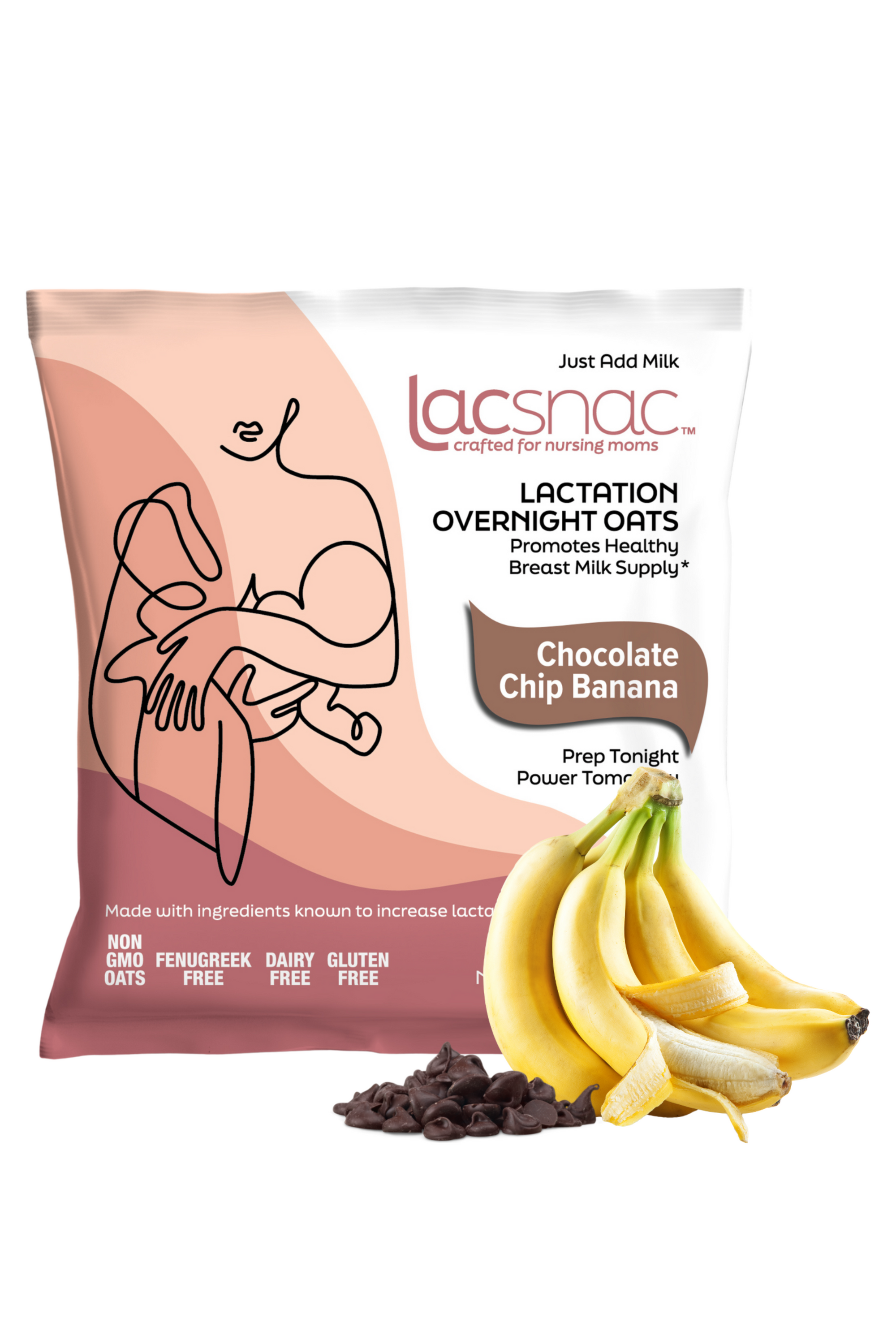 Chocolate Chip Banana Lactation Overnight Oats