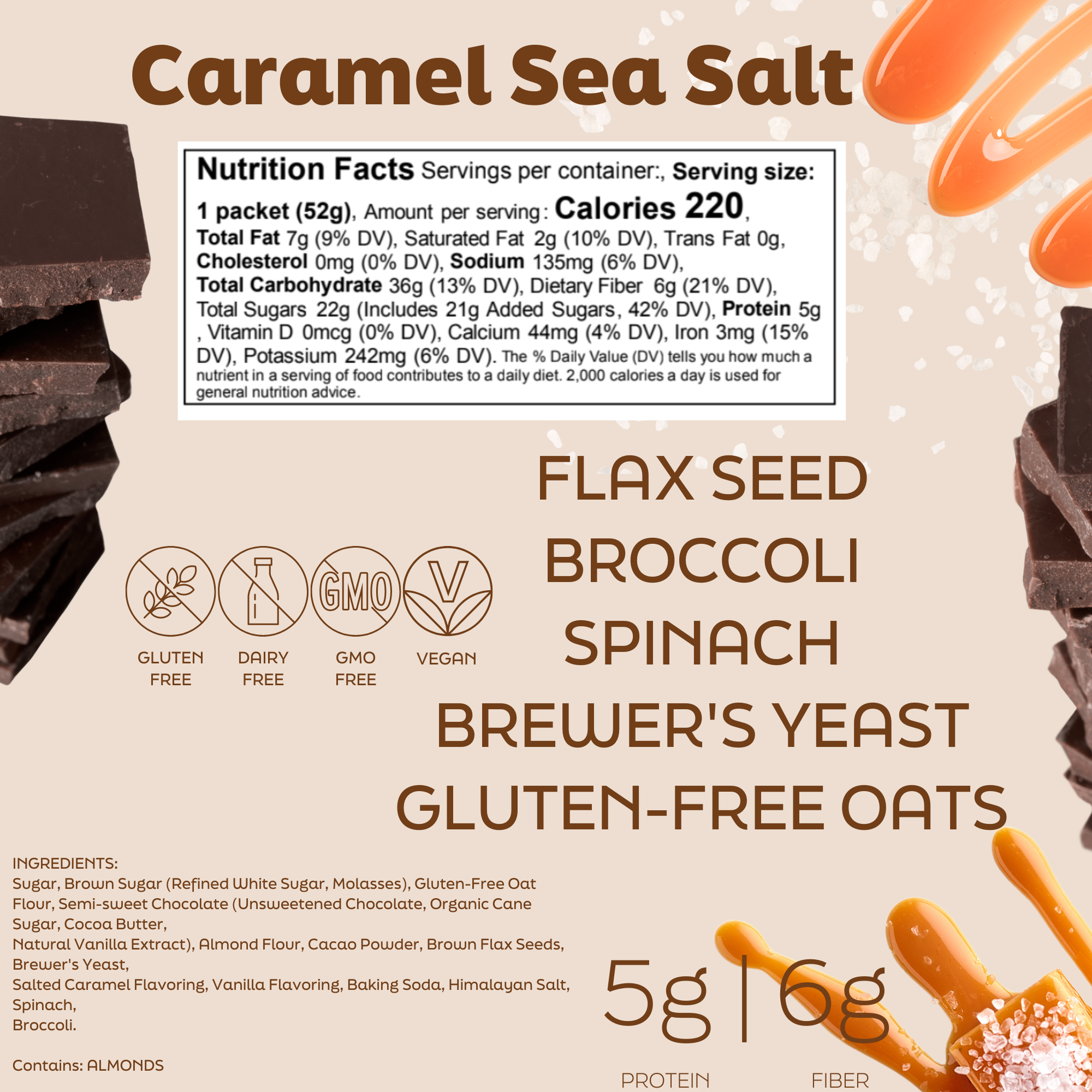 Caramel Sea Salt Lactation Brownie